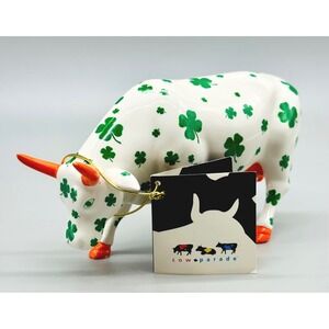 CowParade Lucky Cow Shamrock Clover Figurine 2002 Westland Giftware 7319